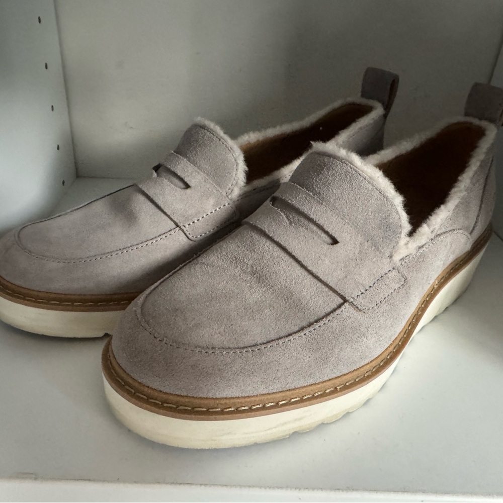 UGG Women's Atwater Spill Seam Gray Suede Loafers